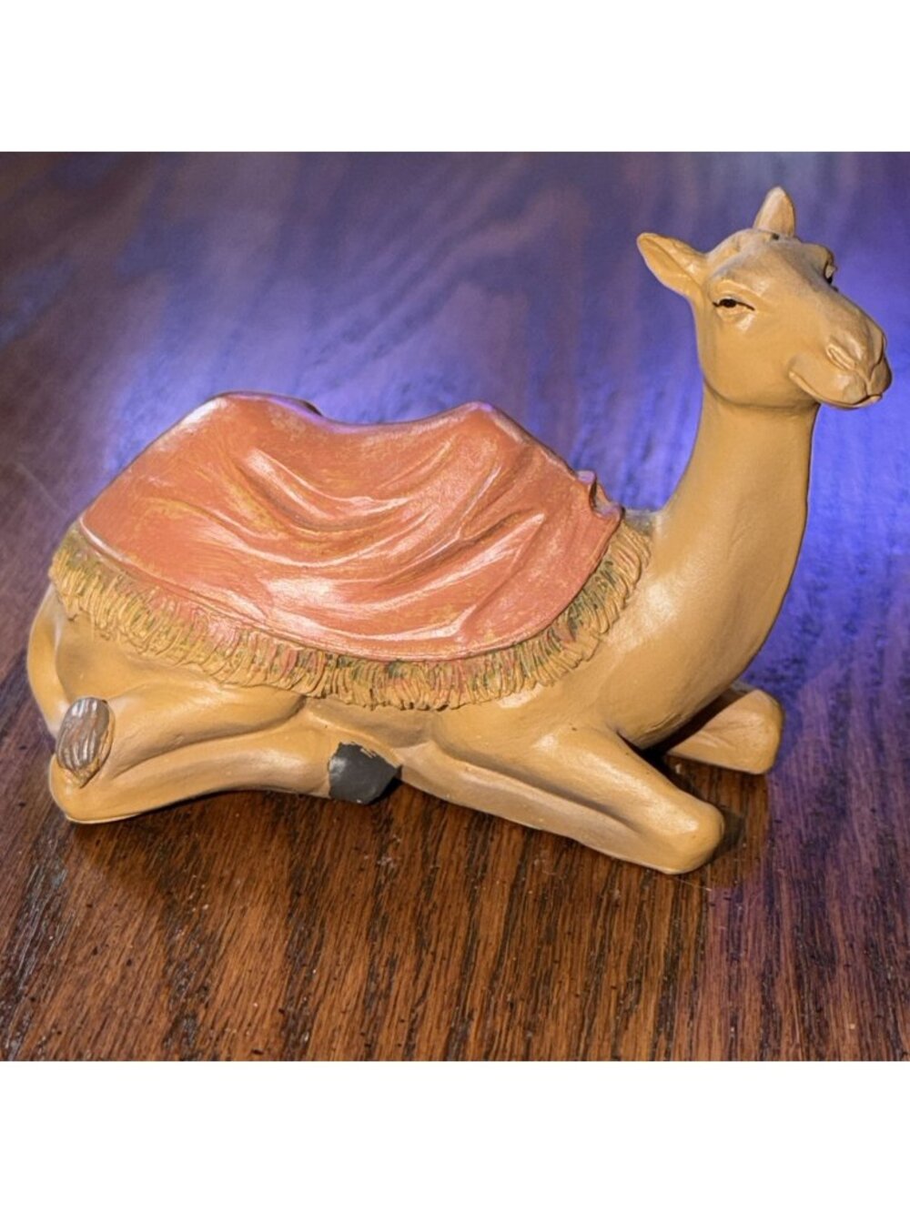 Nativity Set Camel Laying Down Tan & Pinkish Blanket on Back Replacement Piece